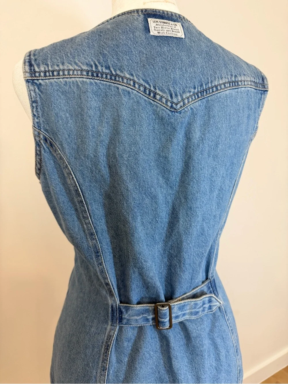 Levi's Blue Denim Button-Front Mini Dress - Picture 3 of 7
